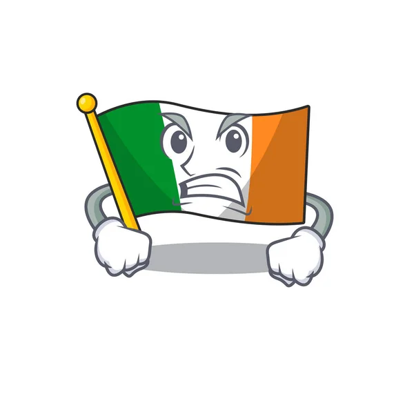 Kızgın İrlanda bayrağı maskot çekmecesinde saklanıyor. — Stok Vektör
