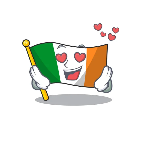 No amor bandeira irlanda armazenado na gaveta mascote —  Vetores de Stock