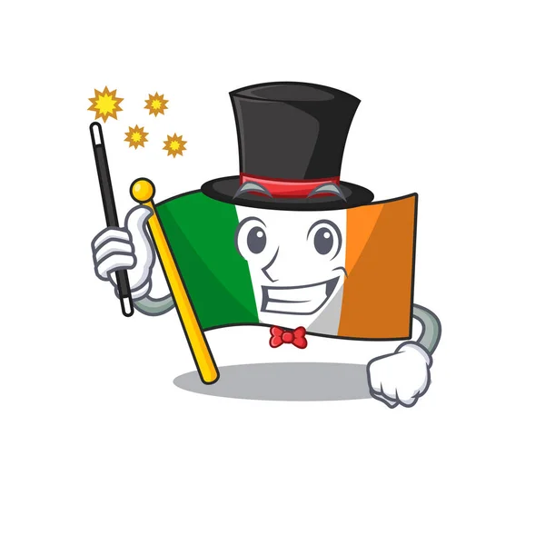 Sihirbaz bayrağı İrlanda maskotu karakter şekli — Stok Vektör
