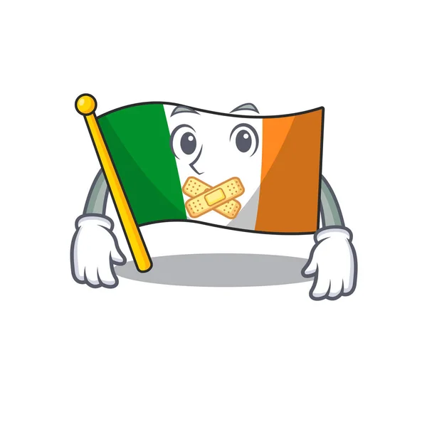 Sessiz bayrak İrlanda maskotu karakter şekli — Stok Vektör