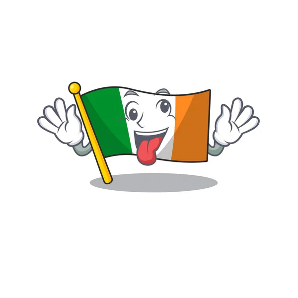 Crazy flag ireland mascot the character shape — Stock Vector