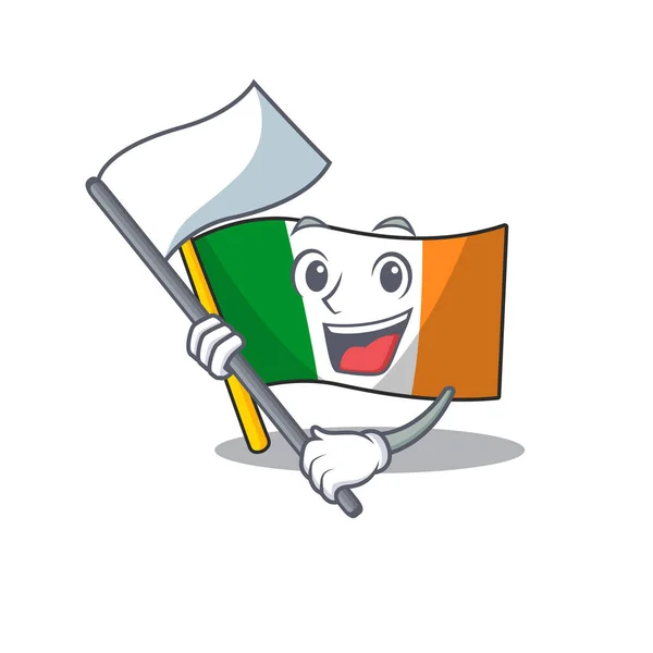 Com bandeira irlanda mascote a forma do personagem —  Vetores de Stock