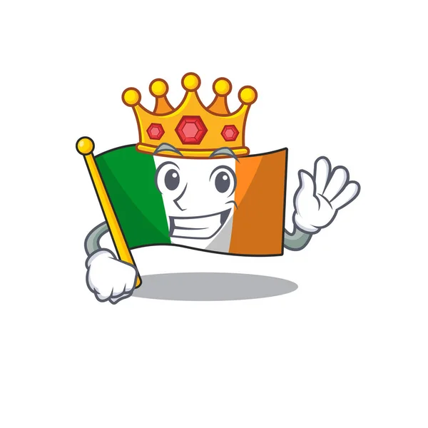 Rei bandeira irlanda mascote a forma do personagem — Vetor de Stock
