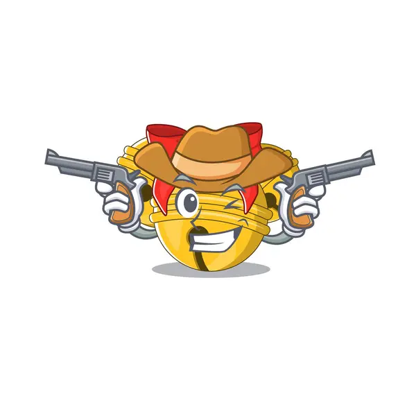 Cowboy cseng harang a rajzfilm karácsonyfa — Stock Vector