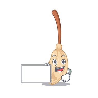 Çizgi filmdeki süpürgeyle.