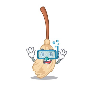 Diving broom with the in cartoon shape