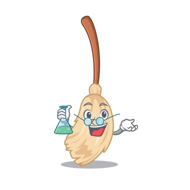 Professor broom with the in cartoon shape