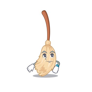 Karakter kapısında süpürge bekliyor.