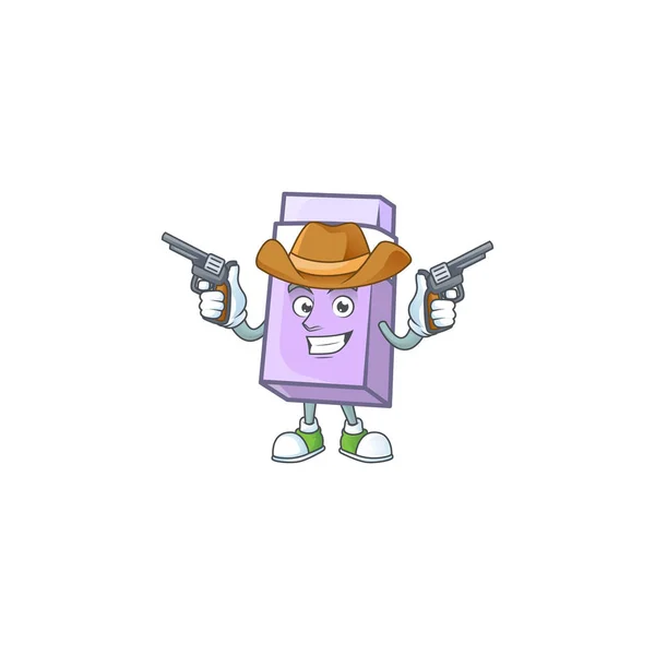 Cowboy purple eraser for the school equipment. — Stock Vector