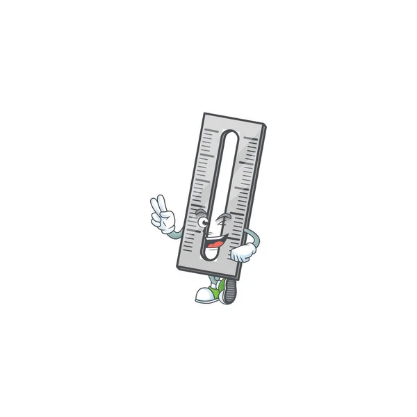 Zwei fingergraue Lineale in der Zeichentrickfigur — Stockvektor