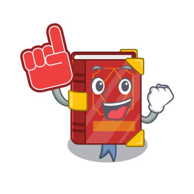 Köpük parmak büyü kitabı maskot şeklinde.