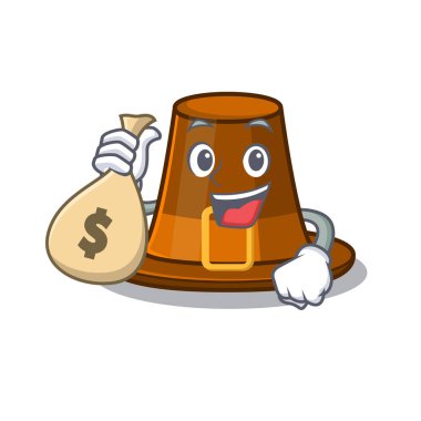 Maskot dolabında para çantası hacılar şapkasıyla