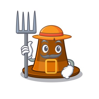 Çiftçi hacıların şapkaları maskot dolabında.