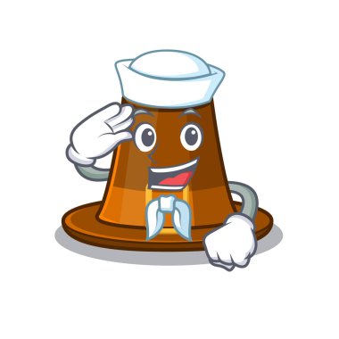 Sailor pilgrims hat in the mascot cupboard vector
