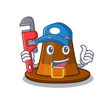 Tesisatçı şapkası çizgi film masasında.