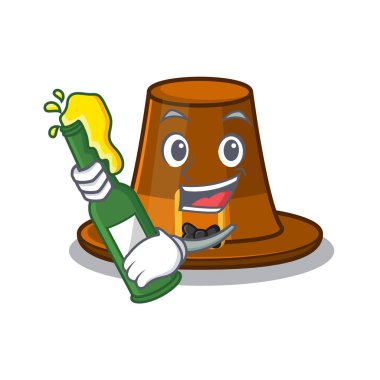 Çizgi film masasında bira hacısı şapkasıyla