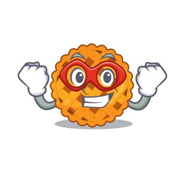 Çizgi film şeklinde süper kahraman balkabağı turtası.