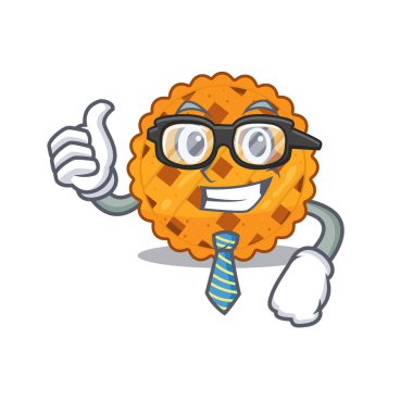 Çizgi film şeklinde bir iş adamı balkabağı turtası