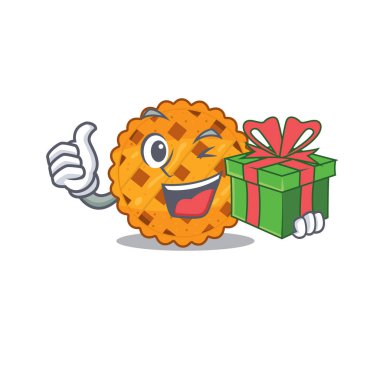 Maskotun içinde saklanmış bir balkabağı turtasıyla