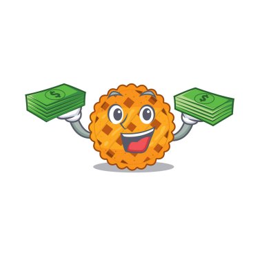 Maskotun içinde izole edilmiş balkabağı turtasıyla