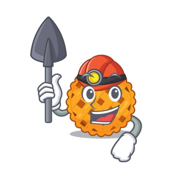 Madenci balkabağı pastası maskotta izole edilmiş.