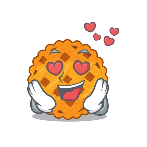 En amour tarte à la citrouille isolée dans la mascotte — Image vectorielle