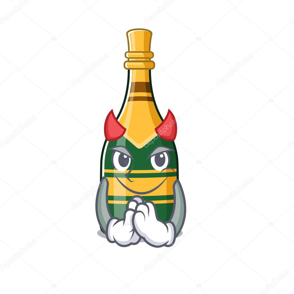 Devil champagne bottle in the character fridge