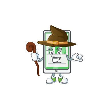 Beyaz arkaplanda dikey tableti büyüle