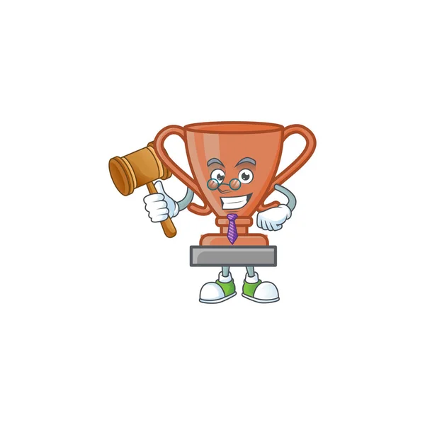 Juez icono trofeo de bronce en la caricatura — Vector de stock