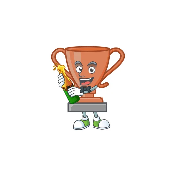 S pivní ikonou bronzová trofej v karikatuře — Stockový vektor