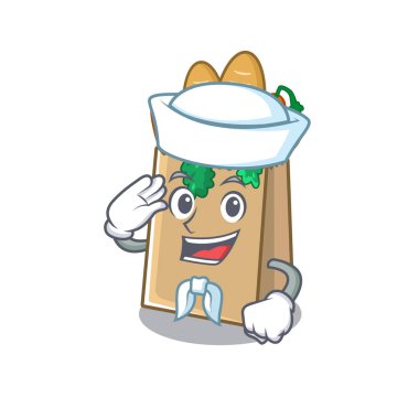 Maskot şekilli denizci market çantası.