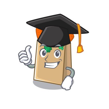 Mezuniyet çantası çizgi film masasının üstünde.