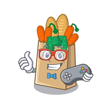 Karakterle izole edilmiş alışveriş torbası.