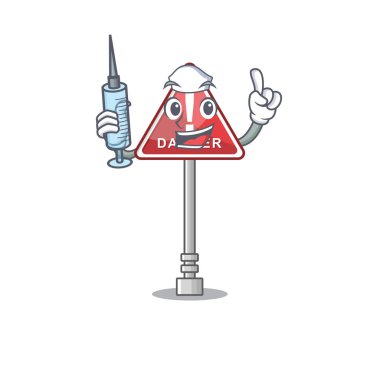 Hemşire tehlikesi çizgi filmi karakterde izole edilmiş.