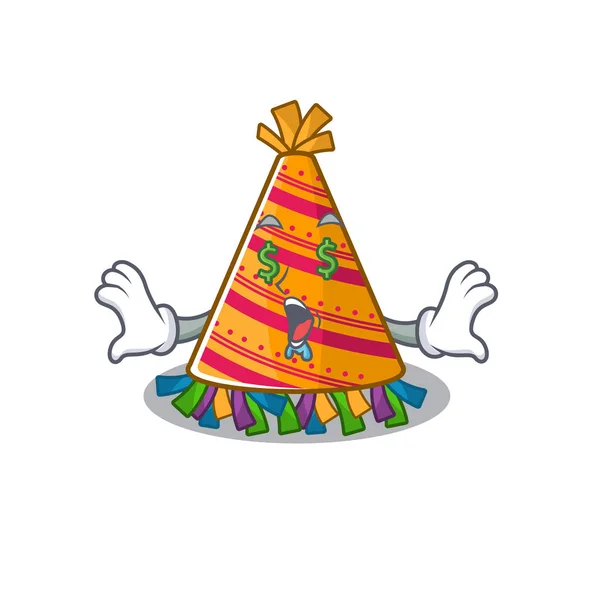 Ojo de dinero sombrero de fiesta en una mascota por encima de — Archivo Imágenes Vectoriales