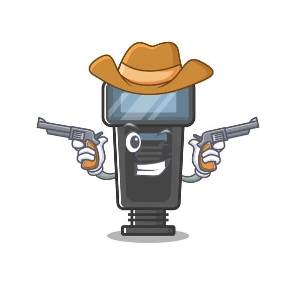 Cowboy camera flash in de cartoon vorm — Stockvector