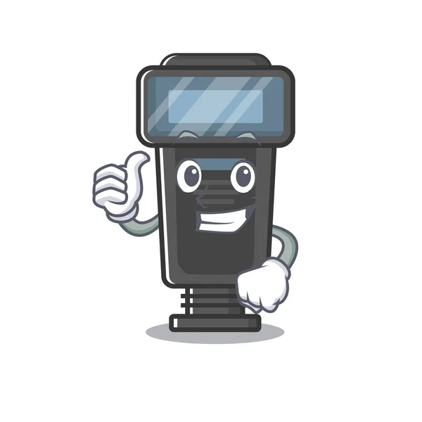 Thumbs up camera flash isolated with the mascot — Stock Vector