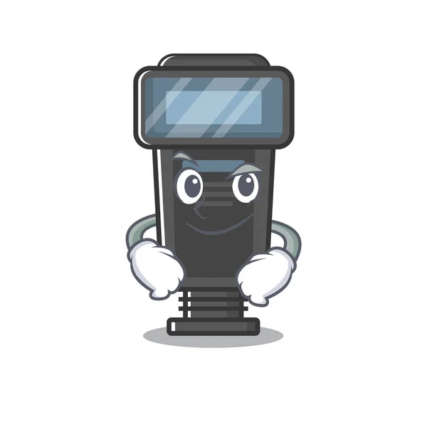 Smirking camera flash isolated with the mascot — Stock Vector