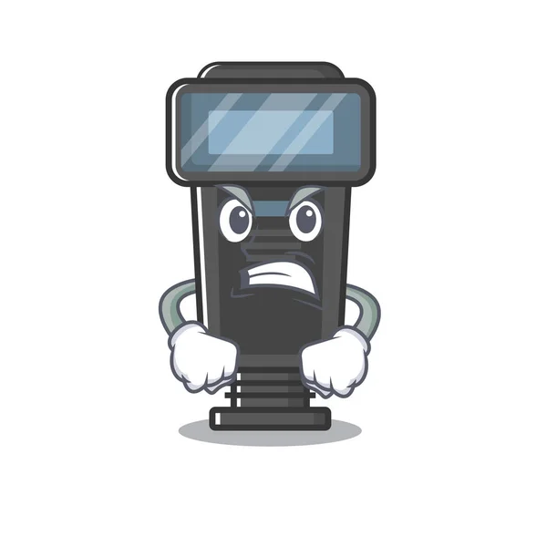 Angry camera flash in a cartoon bag — Stock Vector