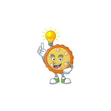 Maskotu olan elmalı turta çizgi film karakteri düşün.