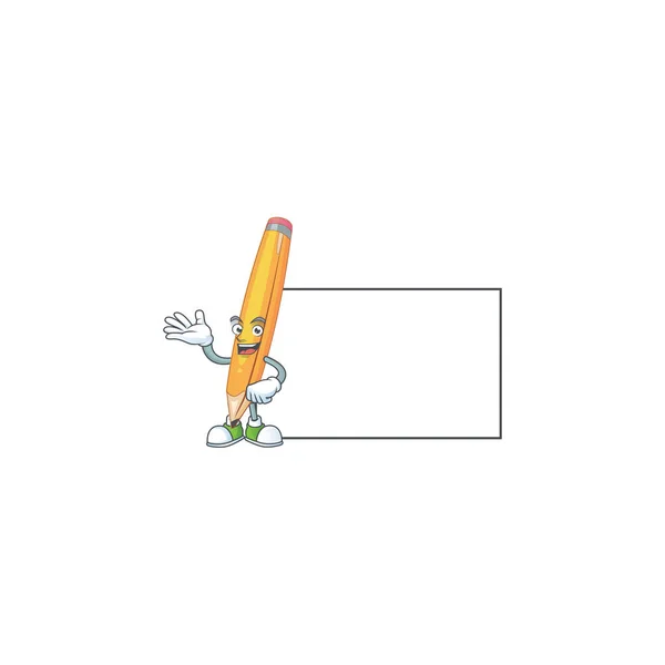 S deskovou kreslenou tužkou v roztomilé postavě — Stockový vektor