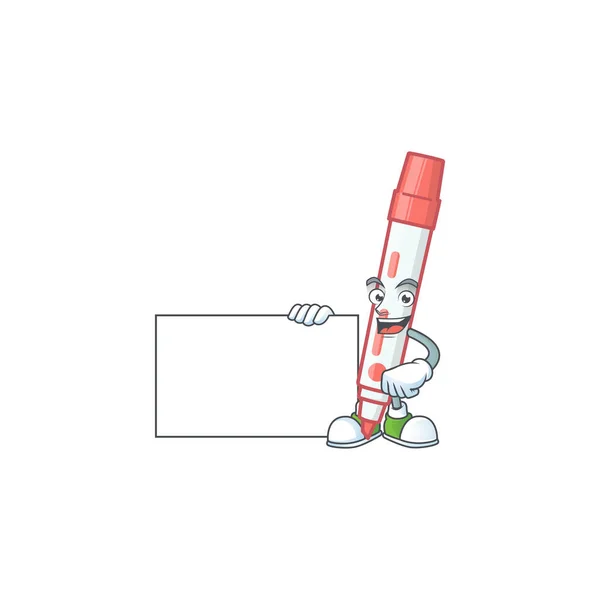 Daumen hoch mit rotem Whiteboard-Marker in Cartoon — Stockvektor