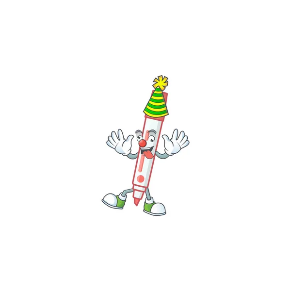 Marqueur de tableau blanc rouge clown sur fond blanc . — Image vectorielle