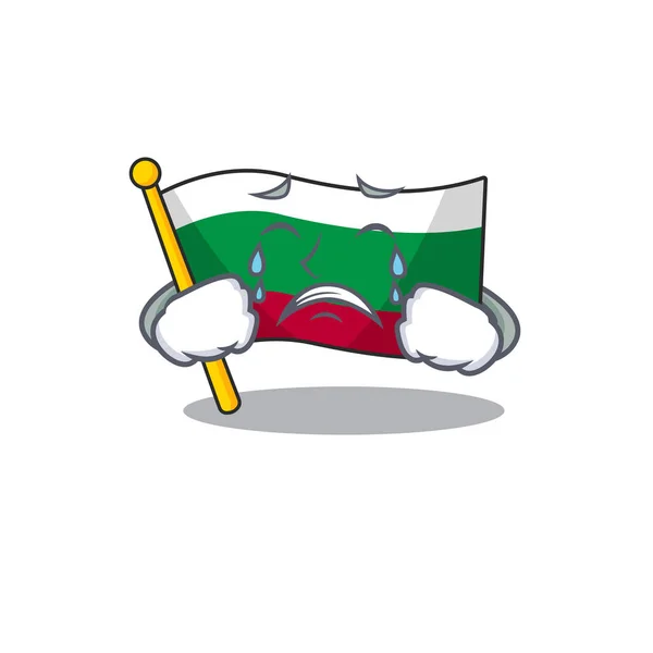 Bulgaria drapeau en pleurs en forme de dessin animé — Image vectorielle