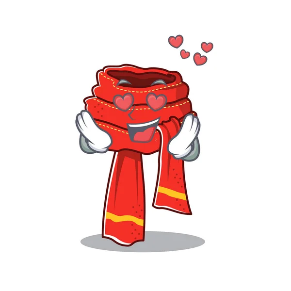Verliebter Schal-Cartoon mit Charakterform — Stockvektor