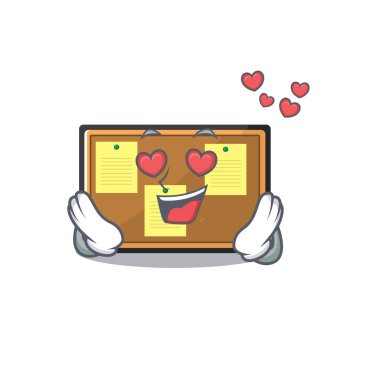 In love bulletin board isolated in the mascot