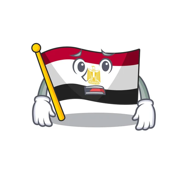 Afraid flag egypt folded in mascot cupboard — Stock Vector