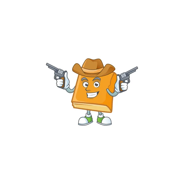 Maïsbrood met cowboy mascotte voor icoon ontbijt. — Stockvector