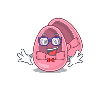 Tuhaf gözlükler takan inek bebek ayakkabıları çizimi.