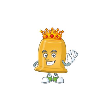 Altın tacı olan büyüleyici bir çan çizgi film karakteri tasarımı.